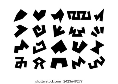 Editable collection of abstract vector shapes. DIY graphic kit to create your own aesthetic art and design. Use on printable product, presentation, infographics, content, publication, packaging, UI