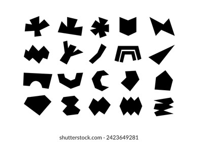 Editable collection of abstract vector shapes. DIY graphic kit to create your own aesthetic art and design. Use on printable product, presentation, infographics, content, publication, packaging, UI