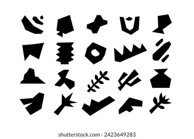 Editable collection of abstract vector shapes. DIY graphic kit to create your own aesthetic art and design. Use on printable product, presentation, infographics, content, publication, packaging, UI