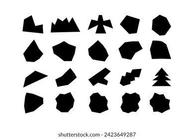 Editable collection of abstract vector shapes. DIY graphic kit to create your own aesthetic art and design. Use on printable product, presentation, infographics, content, publication, packaging, UI