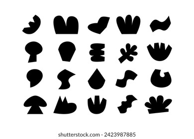 Editable collection of abstract vector shapes. DIY graphic kit to create your own aesthetic art and design. Use on printable product, presentation, infographics, content, publication, packaging, UI