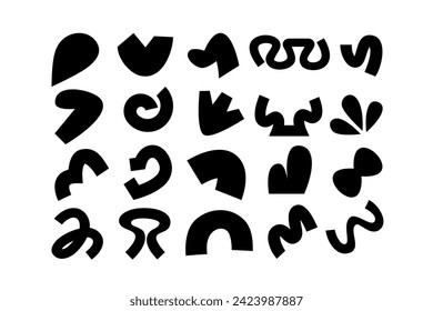 Editable collection of abstract vector shapes. DIY graphic kit to create your own aesthetic art and design. Use on printable product, presentation, infographics, content, publication, packaging, UI