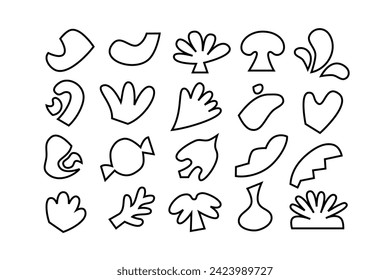 Editable collection of abstract vector shapes. DIY graphic kit to create your own aesthetic art and design. Use on printable product, presentation, infographics, content, publication, packaging, UI