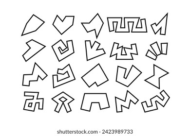 Editable collection of abstract vector shapes. DIY graphic kit to create your own aesthetic art and design. Use on printable product, presentation, infographics, content, publication, packaging, UI