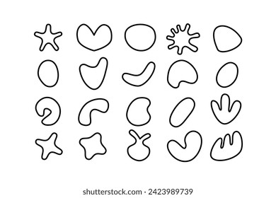 Editable collection of abstract vector shapes. DIY graphic kit to create your own aesthetic art and design. Use on printable product, presentation, infographics, content, publication, packaging, UI