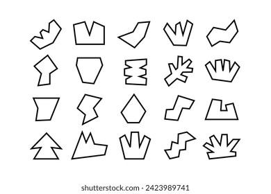 Editable collection of abstract vector shapes. DIY graphic kit to create your own aesthetic art and design. Use on printable product, presentation, infographics, content, publication, packaging, UI