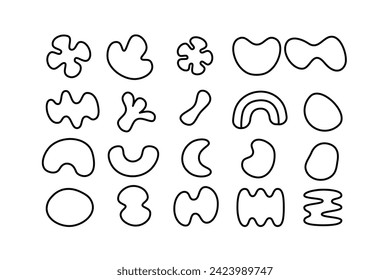 Editable collection of abstract vector shapes. DIY graphic kit to create your own aesthetic art and design. Use on printable product, presentation, infographics, content, publication, packaging, UI