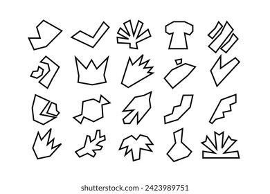 Editable collection of abstract vector shapes. DIY graphic kit to create your own aesthetic art and design. Use on printable product, presentation, infographics, content, publication, packaging, UI