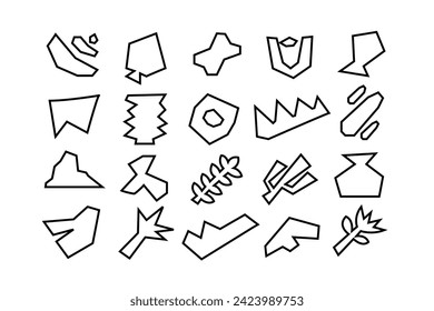 Editable collection of abstract vector shapes. DIY graphic kit to create your own aesthetic art and design. Use on printable product, presentation, infographics, content, publication, packaging, UI