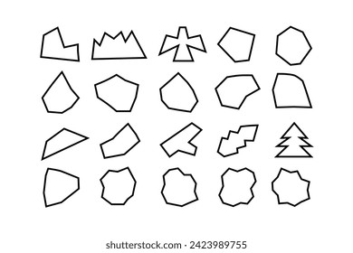Editable collection of abstract vector shapes. DIY graphic kit to create your own aesthetic art and design. Use on printable product, presentation, infographics, content, publication, packaging, UI