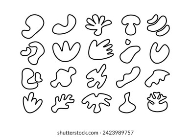 Editable collection of abstract vector shapes. DIY graphic kit to create your own aesthetic art and design. Use on printable product, presentation, infographics, content, publication, packaging, UI