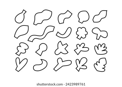 Editable collection of abstract vector shapes. DIY graphic kit to create your own aesthetic art and design. Use on printable product, presentation, infographics, content, publication, packaging, UI