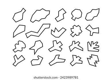 Editable collection of abstract vector shapes. DIY graphic kit to create your own aesthetic art and design. Use on printable product, presentation, infographics, content, publication, packaging, UI