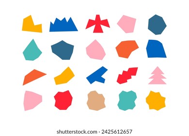 Editable collection of abstract vector shapes. DIY graphic kit to create your own aesthetic art and design. Use on printable product, presentation, infographics, content, publication, packaging, UI