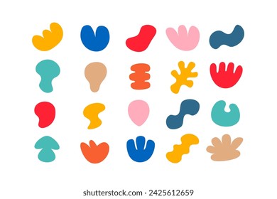 Editable collection of abstract vector shapes. DIY graphic kit to create your own aesthetic art and design. Use on printable product, presentation, infographics, content, publication, packaging, UI