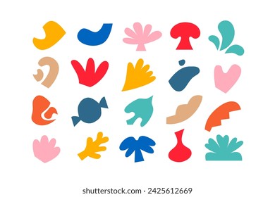Editable collection of abstract vector shapes. DIY graphic kit to create your own aesthetic art and design. Use on printable product, presentation, infographics, content, publication, packaging, UI