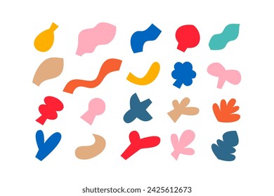 Editable collection of abstract vector shapes. DIY graphic kit to create your own aesthetic art and design. Use on printable product, presentation, infographics, content, publication, packaging, UI
