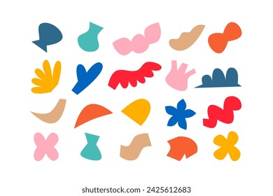 Editable collection of abstract vector shapes. DIY graphic kit to create your own aesthetic art and design. Use on printable product, presentation, infographics, content, publication, packaging, UI