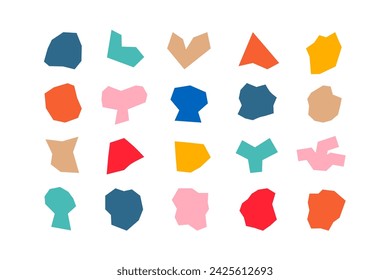 Editable collection of abstract vector shapes. DIY graphic kit to create your own aesthetic art and design. Use on printable product, presentation, infographics, content, publication, packaging, UI