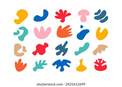 Editable collection of abstract vector shapes. DIY graphic kit to create your own aesthetic art and design. Use on printable product, presentation, infographics, content, publication, packaging, UI