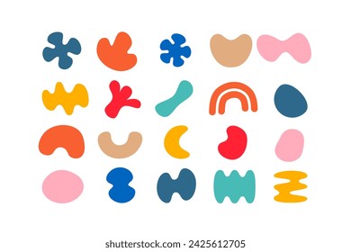 Editable collection of abstract vector shapes. DIY graphic kit to create your own aesthetic art and design. Use on printable product, presentation, infographics, content, publication, packaging, UI