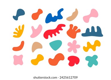 Editable collection of abstract vector shapes. DIY graphic kit to create your own aesthetic art and design. Use on printable product, presentation, infographics, content, publication, packaging, UI
