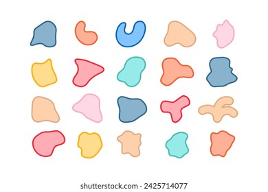Editable collection of abstract vector shapes. DIY graphic kit to create your own aesthetic art and design. Use on printable product, presentation, infographics, content, publication, packaging, UI