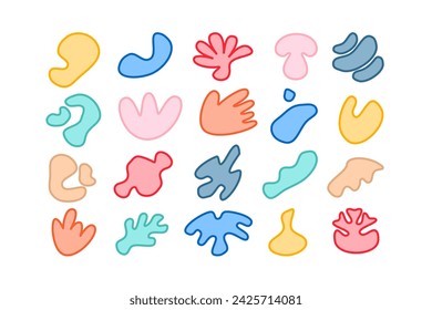 Editable collection of abstract vector shapes. DIY graphic kit to create your own aesthetic art and design. Use on printable product, presentation, infographics, content, publication, packaging, UI
