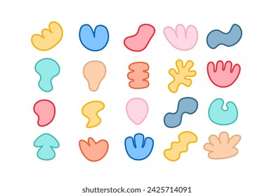 Editable collection of abstract vector shapes. DIY graphic kit to create your own aesthetic art and design. Use on printable product, presentation, infographics, content, publication, packaging, UI