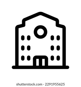 Colegio editable, escuela, icono del vector del campus. Parte de una familia de iconos grandes. Perfecto para interfaces web y de aplicaciones, presentaciones, infografías, etc