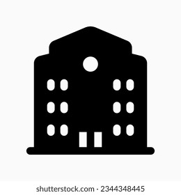Colegio editable, escuela, icono del vector del campus. Parte de una familia de iconos grandes. Perfecto para interfaces web y de aplicaciones, presentaciones, infografías, etc