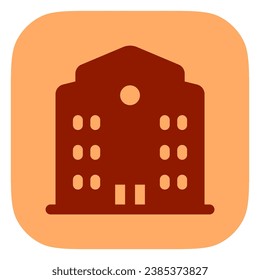 Colegio editable, escuela, icono del vector del campus. Parte de una familia de iconos grandes. Perfecto para interfaces web y de aplicaciones, presentaciones, infografías, etc