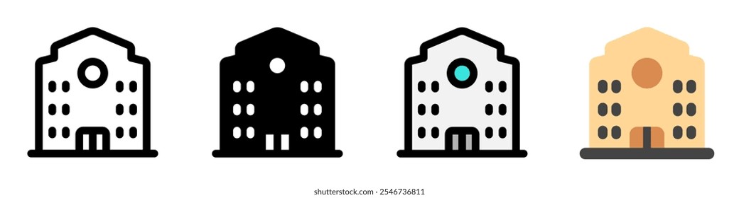 Editable de la universidad, la escuela, el ícono del Vector del campus. Parte de una gran familia de iconos. Perfecto para interfaces de Web y App, presentaciones, infografías, etc