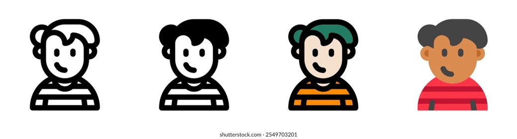 Editable college student avatar vector icon. User, profile, identity, persona. Part of a big icon set family. Perfect for web and app interfaces, presentations, infographics, etc