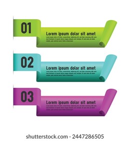 Editable color labels banner infographic template element