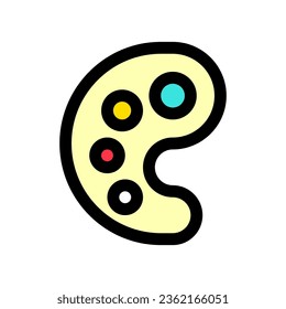 Editable color palette vector icon. Painting, art, design, hobby. Part of a big icon set family. Perfect for web and app interfaces, presentations, infographics, etc