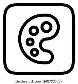 Icono de vector de paleta de colores modificable. Pintura, arte, diseño, hobby. Parte de una familia de iconos grandes. Perfecto para interfaces web y de aplicaciones, presentaciones, infografías, etc