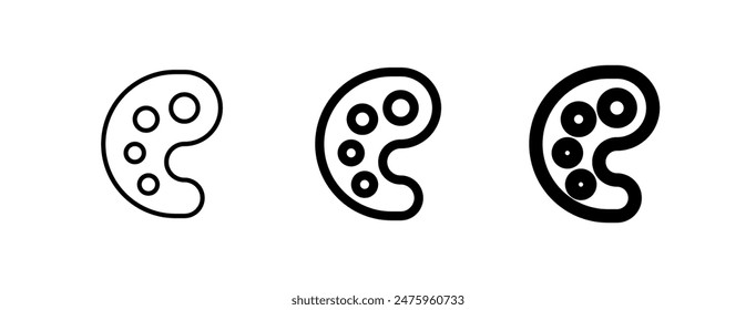 Editable color palette vector icon. Painting, art, design, hobby. Part of a big icon set family. Perfect for web and app interfaces, presentations, infographics, etc