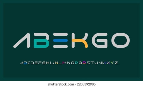 Editable color typography alphabet capital letter logo design