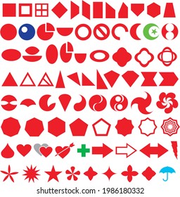 Editable color vector geometric shapes