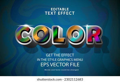 Editable color vector text effect