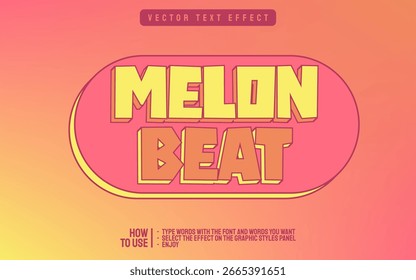 Editable colorful 3D text effect with abstract gradient background