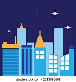 Editable colorful city vector design