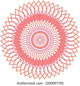 Editable Colorful Free Hand Made Mandala Design Vector Illustration