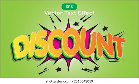 Editable Colorful  Sale 3D Text Effects Vector Illustration