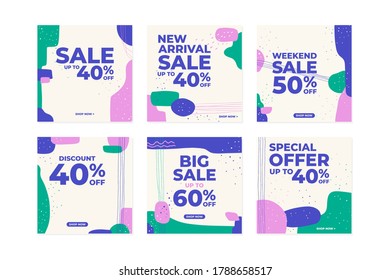 editable colorful social media post design template
