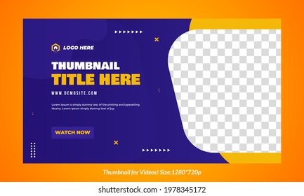 Editable colorful thumbnail design template for any videos