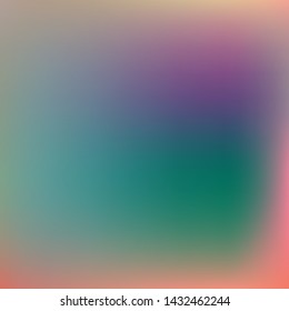 Editable colorful vector mesh illustration. Abstract emerald, pink simple blurred background texture. For Greeting Card, Flyer, Invitation, cover. Festival decor.