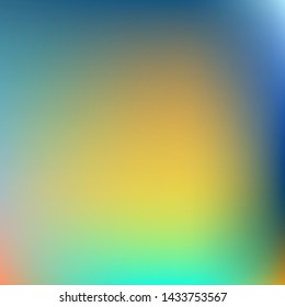 Editable colorful vector mesh illustration. Abstract gold blue emerald simple blurred background texture. For Greeting Card, Flyer, Invitation, cover. Festival decor.