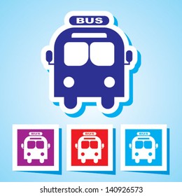 Editable Colourful Vector Icon of Bus Eps 10